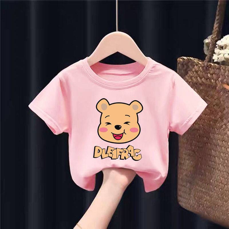 ÁO CỘC TAY HÌNH GẤU VÀNG CHO BÉ TRAI BÉ GÁI