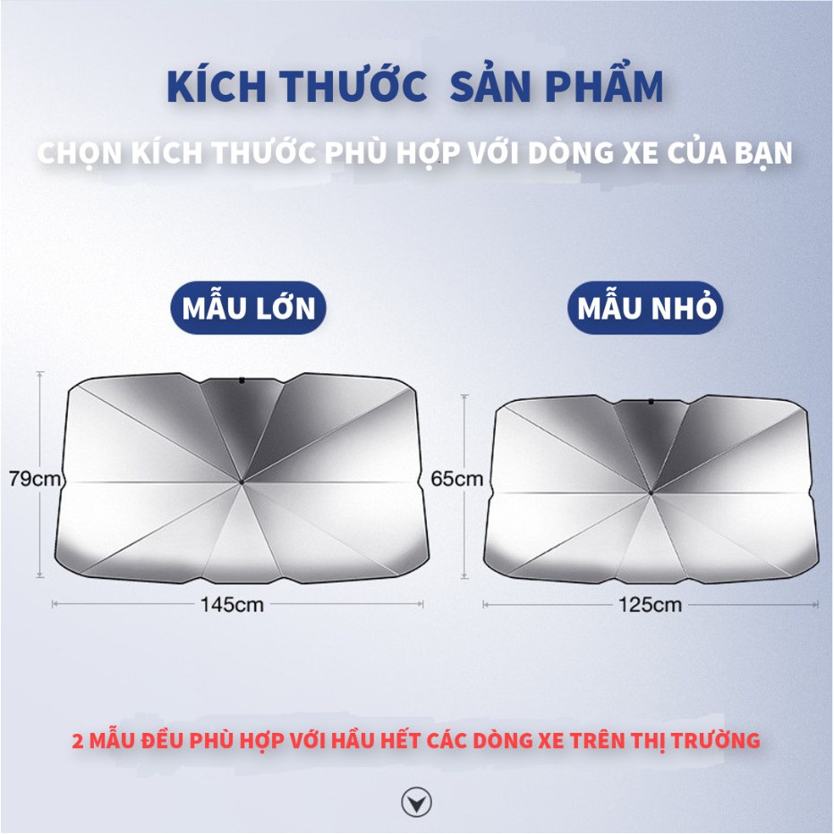 Ô Che Nắng Kính Lái Xe Ô tô - Bảo vệ nội thất ô tô - Dù che nắng kính lái xe hơi- chống tia UV