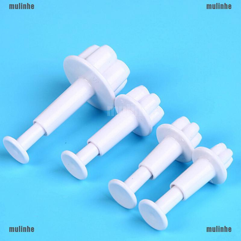Mul❤ Bộ 4 Khuôn Cắt Bánh Quy Hình Bông Hoa 3D
