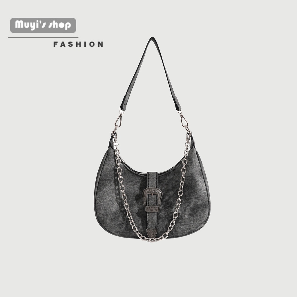 Túi Xách Đeo Vai Phối Dây Xích Phong Cách Thời Trang Retro Dành Cho Nữ