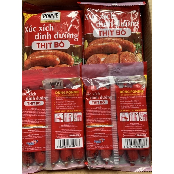 Gói 5 Cây Xúc Xích Ponnie 175g/105g  còn vị bò | BigBuy360 - bigbuy360.vn