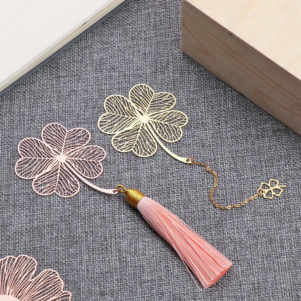 WATTLE Giá Đỡ Sách Bằng Kim Loại Hình Chiếc Lá Màu Vàng Hồng