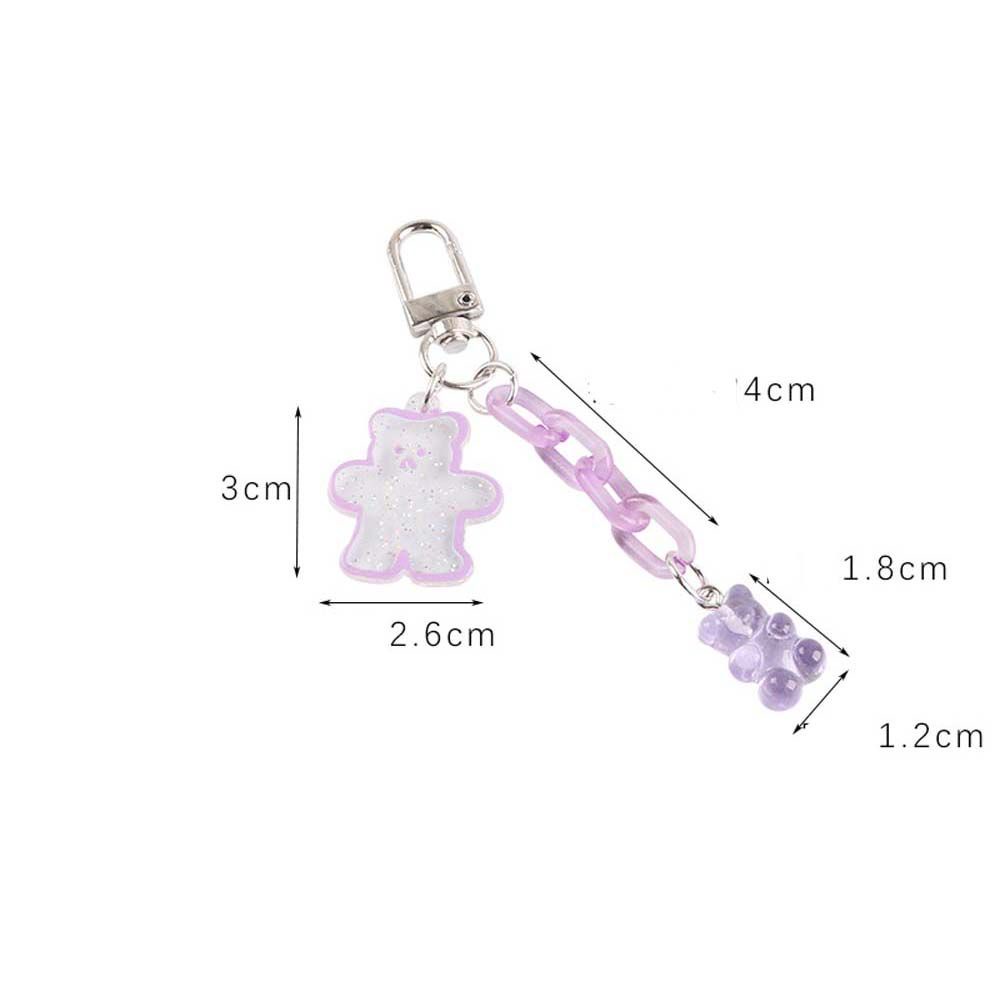 Móc Chìa Khóa Bằng Acrylic Họa Tiết Gấu Hoạt Hình Nhiều Màu Dễ Thương