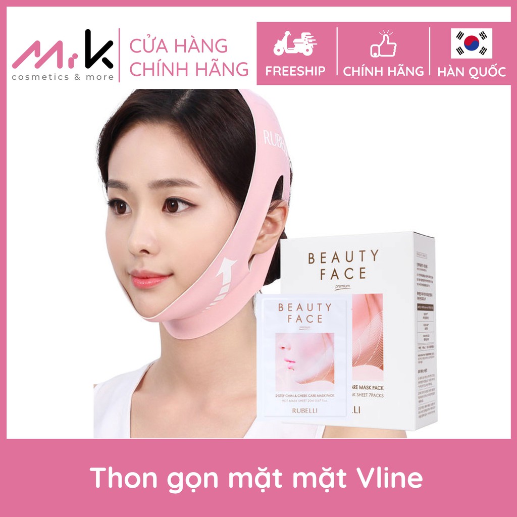 Mặt nạ thon gọn mặt Rubelli Vline Beauty Face Premium công thức cải tiến gồm 7 miếng mặt nạ