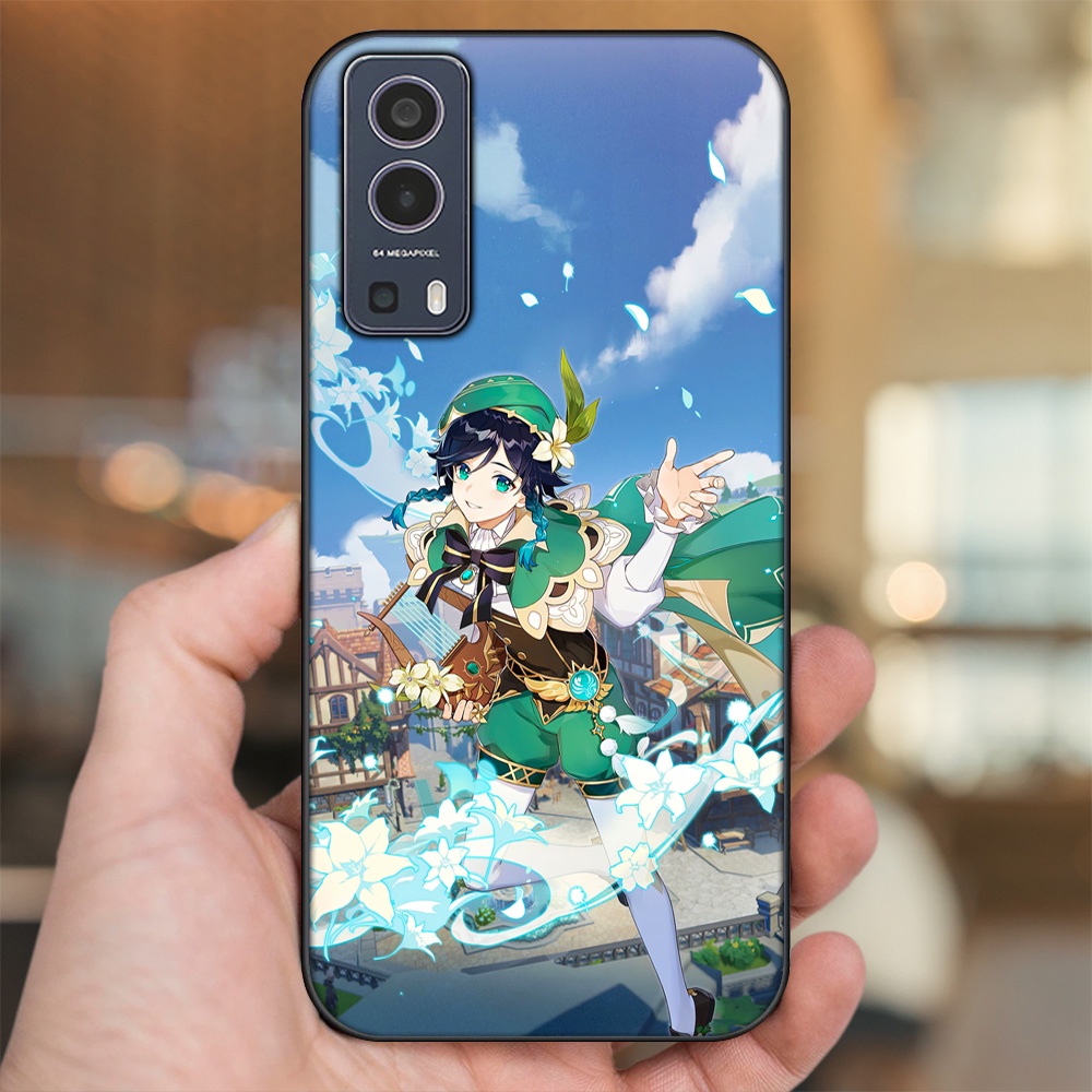 Ốp lưng Vivo Y72 5G viền đen in hình Venti Genshin Impact