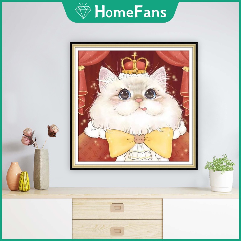 Bộ Tranh Đính Đá 5D Tự Làm 30x30cm / 40x40cm / 50x50cm Hình Động Vật Đáng Yêu