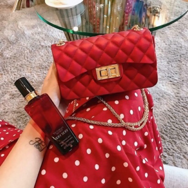 Túi xách nữ khoá xoay silicon size mini | BigBuy360 - bigbuy360.vn