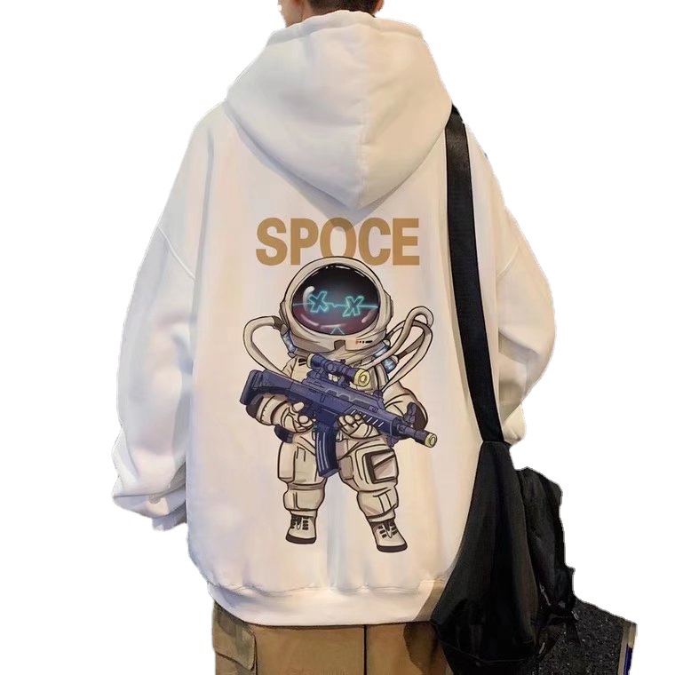 Áo hoodie Thể Thao Dáng Rộng In Hình Phi Hành Gia Thời Trang Thoải Mái Phong Cách Hàn Quốc Cỡ M-5XL Cho Nam