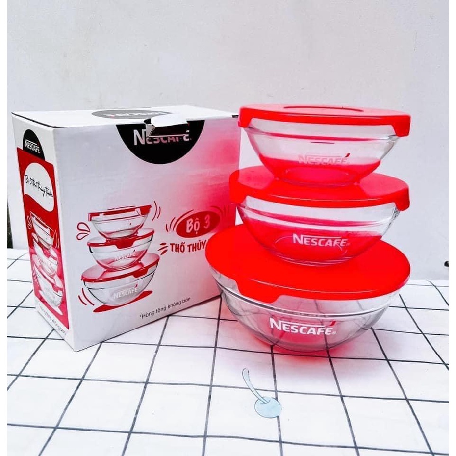 BỘ 3 THỐ THUỶ TINH HKM của NESCAFE