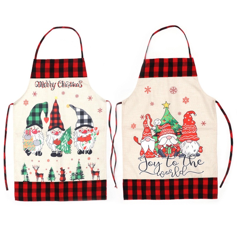 Tạp Dề In Chữ Merry Christmas Có Dây Đeo Thắt Lưng Tùy Chỉnh Tiện Dụng Cho Nhà Bếp