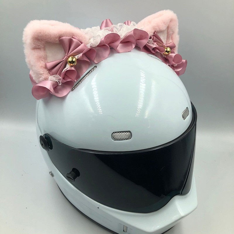 Cat Ear Motorcycle Helmet Accessories Cute Women Knight Helmet Accessories Plush Ear