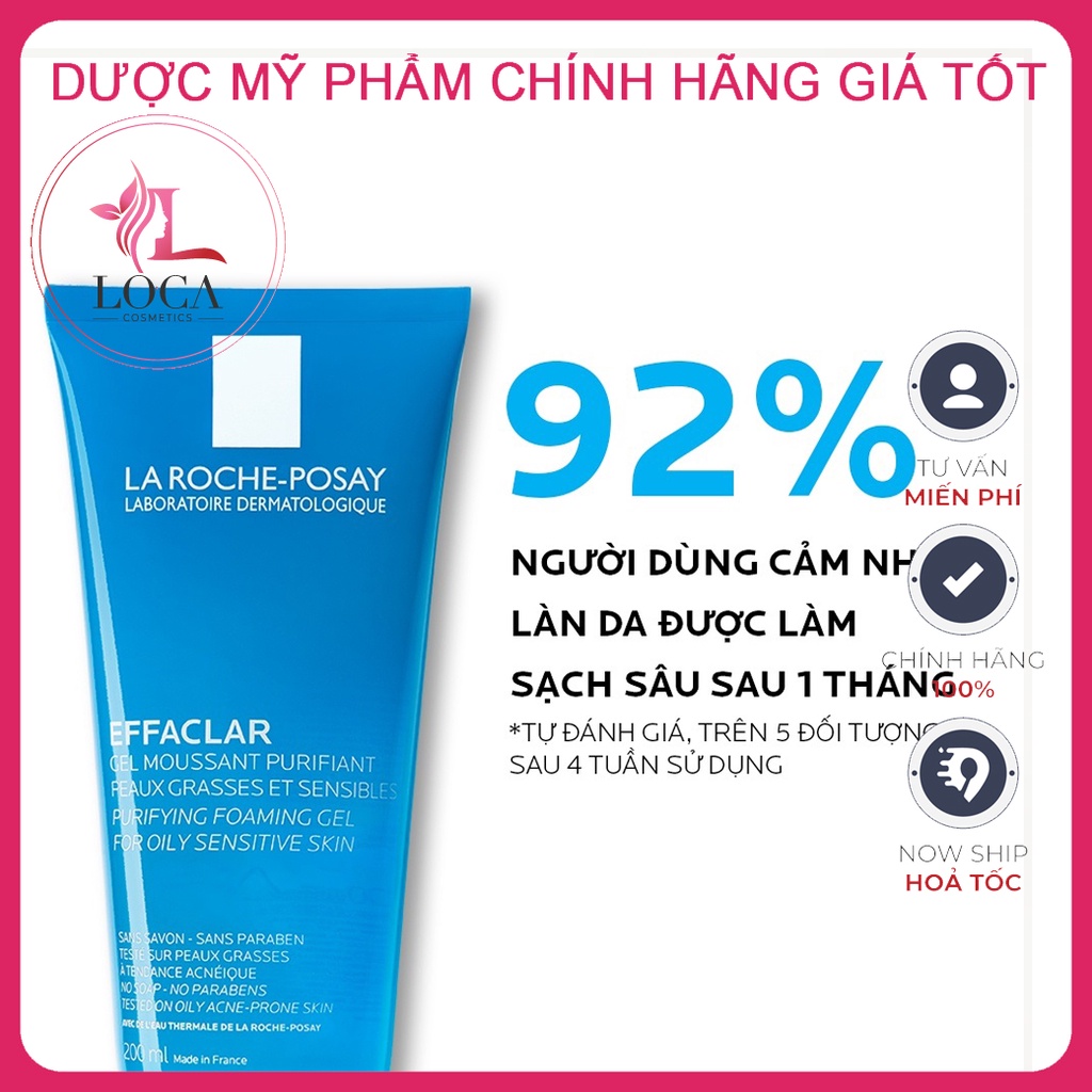 Gel Rửa Mặt Tạo Bọt Làm Sạch Dành Cho Da Dầu Nhạy Cảm La Roche-Posay Effaclar 200ml