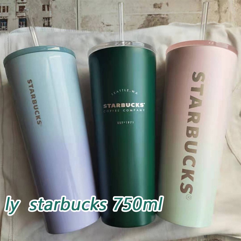Ly starbucks Rơm rạ 750ml Chai nước Cốc đựng nước dung tích lớn 2022 Thép không gỉ Quà