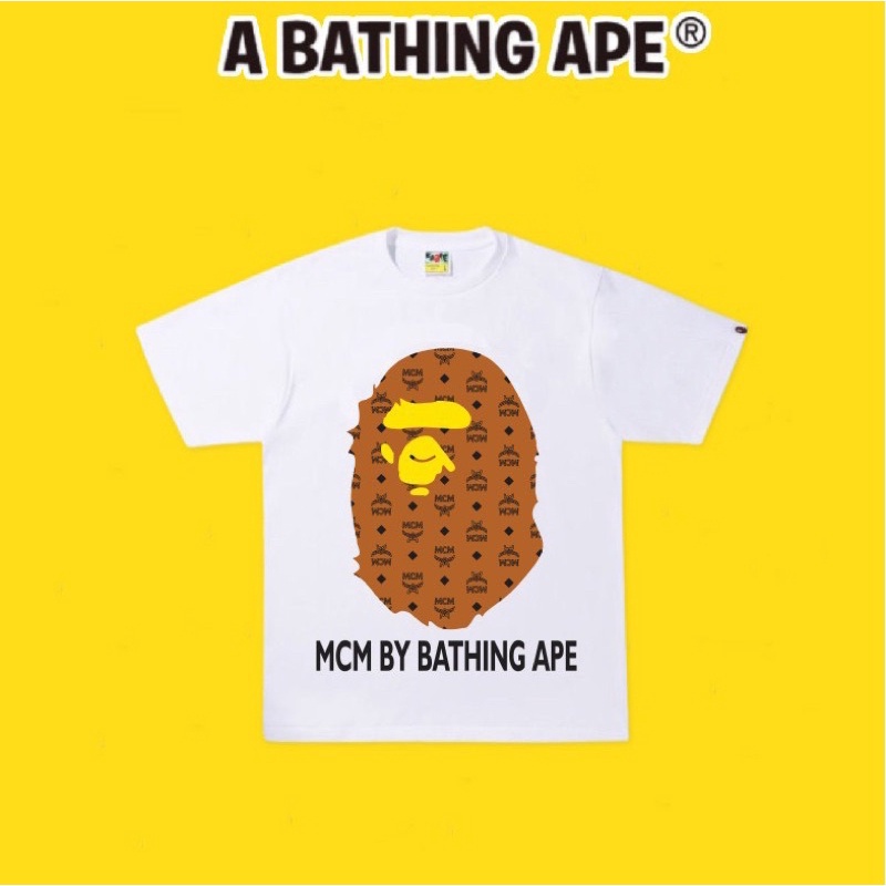 Áo Thun Bape chất Liệu Vải Cotton Có Thêu Hoạ Tiết Cổ Điển Tay Ngắn