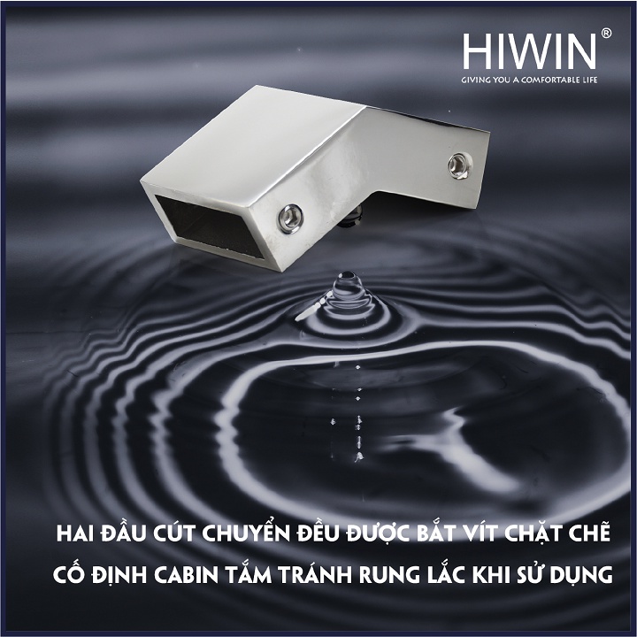 Chuyển góc 135 độ phòng tắm kính chất liệu inox 304 mặt gương dùng cho ống 10x30mm HIWIN SB-614F