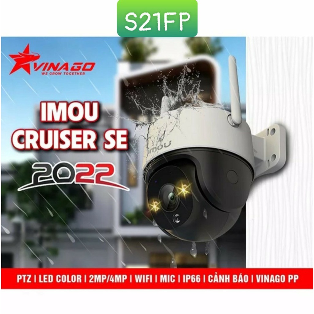 Camera Wifi PTZ IMOU  S21FP 2.0MP ngoài trời chống nước xoay 360độ, Có Míc (không loa), Chính hãng Fullbox 100%