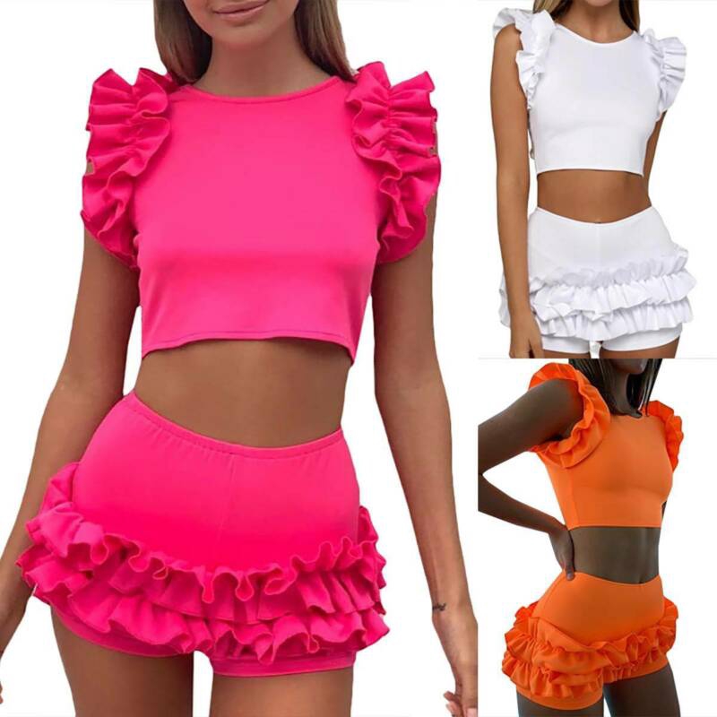 Bikini Phối Bèo Màu Trơn Thiết Kế Thanh Lịch Cho Phái Nữ | BigBuy360 - bigbuy360.vn