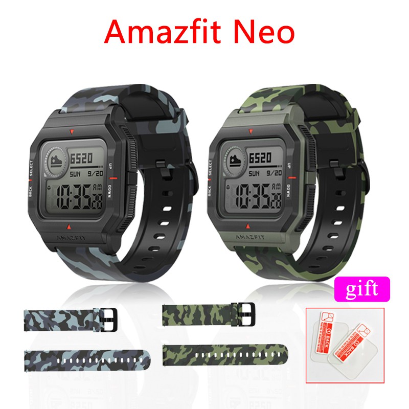 Xiaomi Huami Amazfit Neo Dây Đeo Silicon 20mm Họa Tiết Rằn Ri Cho Đồng Hồ Thông Minh