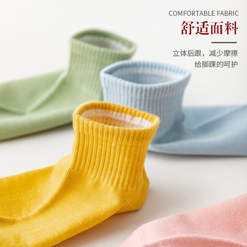 Vớ WAFNHA D766 vải cotton mỏng nhiều màu thoáng khí thời trang