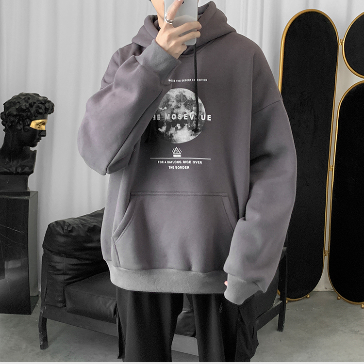  Áo hoodie dài tay dáng rộng in họa tiết thời trang cá tính cho nam