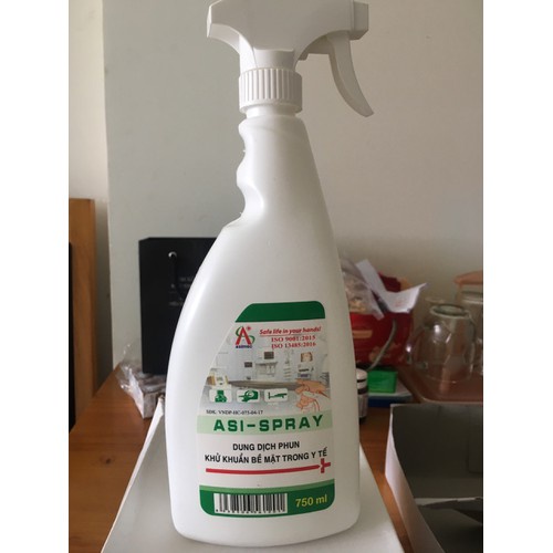 ASI-SPRAY: Dung dịch phun khử khuẩn bề mặt trong y tế chai 750ml