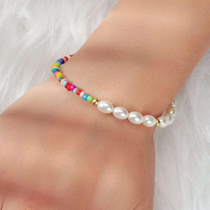 17KM Korean style pearl beads colorful bracelet for women accessories | WebRaoVat - webraovat.net.vn