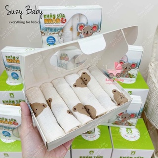 Khăn sữa nhăn cao cấp mipbi hộp 6 cái kt 30*30cm