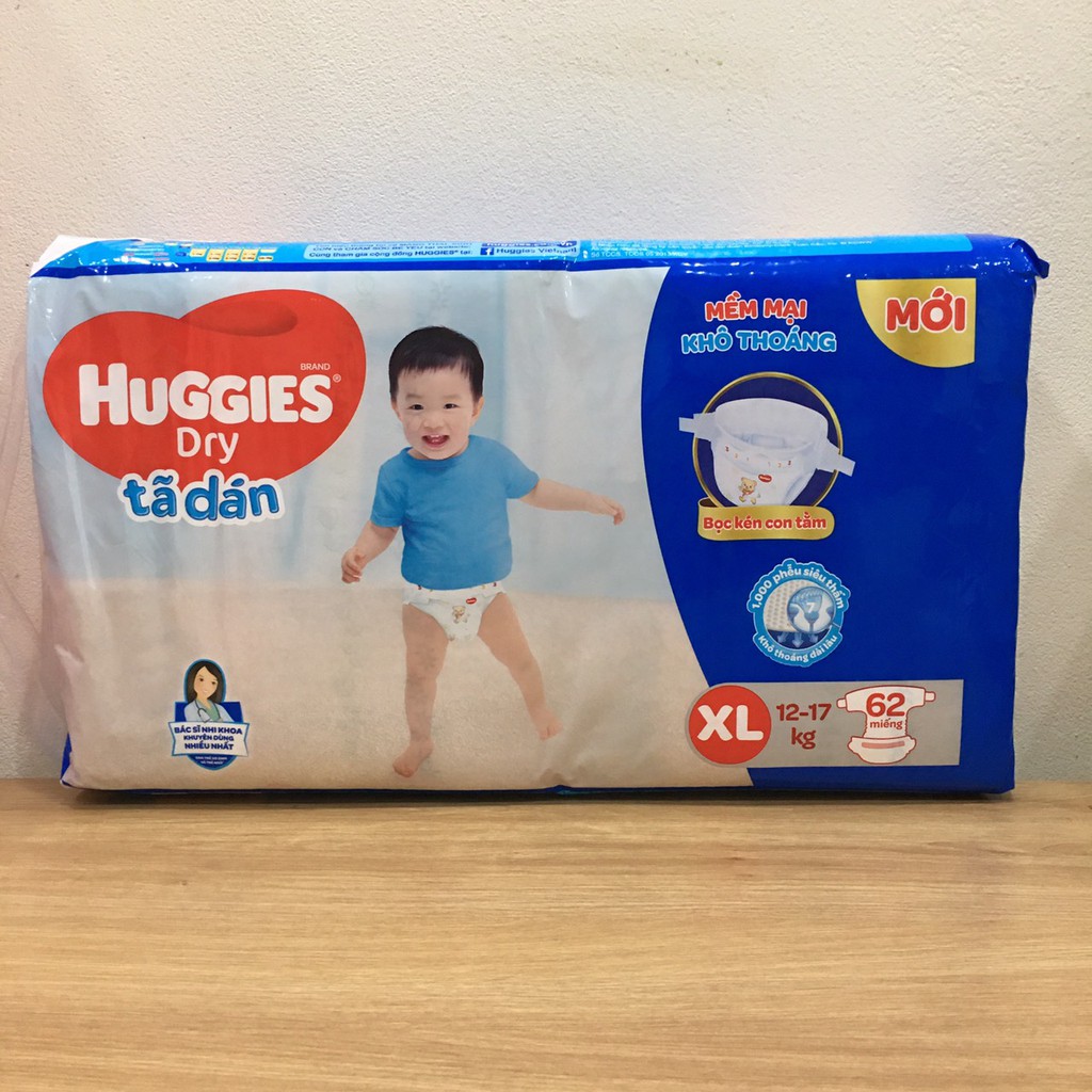 Tã-Bỉm dán Huggies XL 62 miếng (11-16kg)