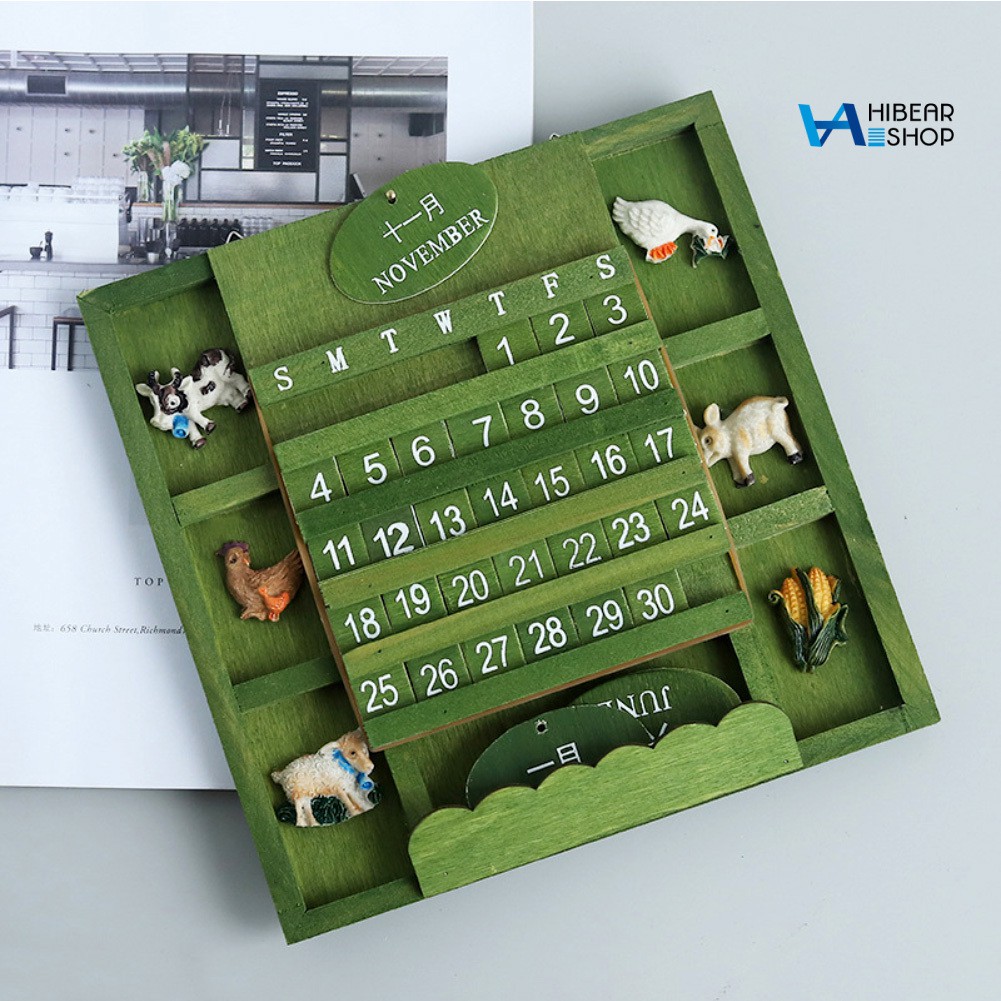 Bộ Lịch Gỗ Treo Tường Phong Cách Cổ Điển Độc Đáo