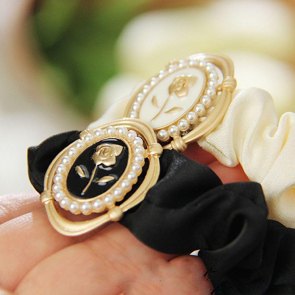 Dây Buộc Tóc Vải Satin In Hoa Kiểu Pháp Sang Trọng Dành Cho Nữ VANES1