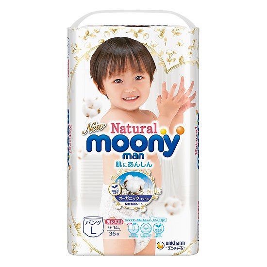 (Hcm) Tã Bỉm MOONY NATURAL Nội Địa Nhật dán/quần NB63/S58/M46/L38/L36/XL32