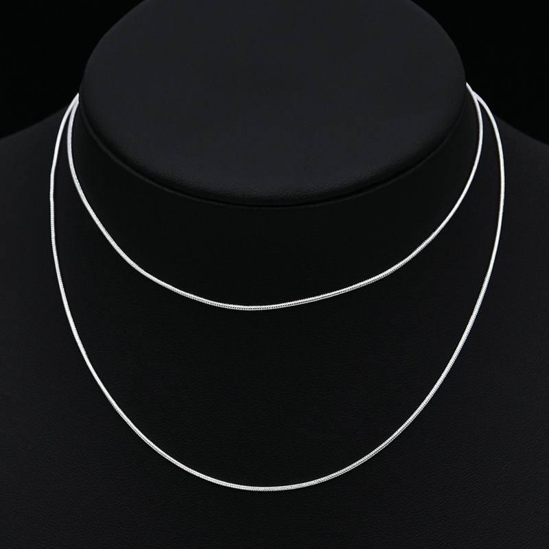 Set 10 Vòng Cổ Nhiều Lớp Màu Bạc Dạng Xương Rắn Phong Cách Punk