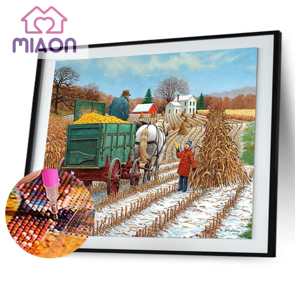 DIY 5D Diamond Painting Kit, Vakind Full Drill Autumn Harvest Full Drill Embroidery Cross Stitch by