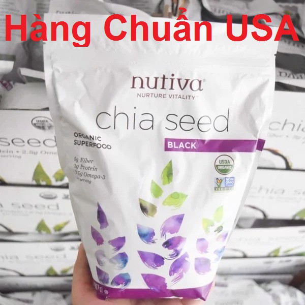 Hạt Chia Nutiva Xách Tay Mỹ Chia Seed 907g 💝FREESHIP💝 Nutiva Chia Seed Hàng Xịn Chuẩn USA Date Mới Liên Tục HCM