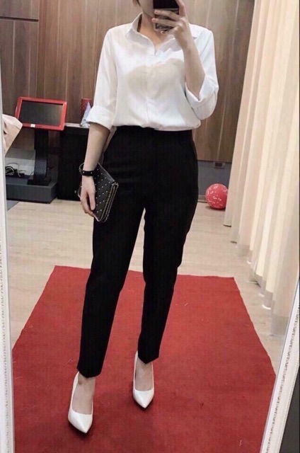 Combo áo sơmi + quần baggy công sở