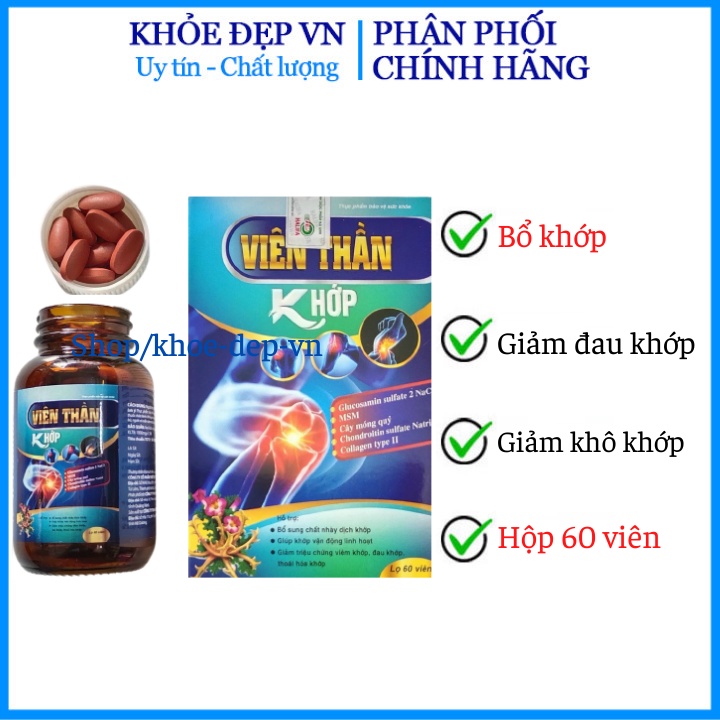 Viên thần khớp Glucosamin giảm đau xương khớp tăng chất nhầy xương khớp hộp 60 viên