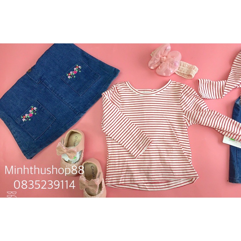 [HÀNG MỚI VỀ] Sét yếm jean kèm áo cotton Little Me cực xinh