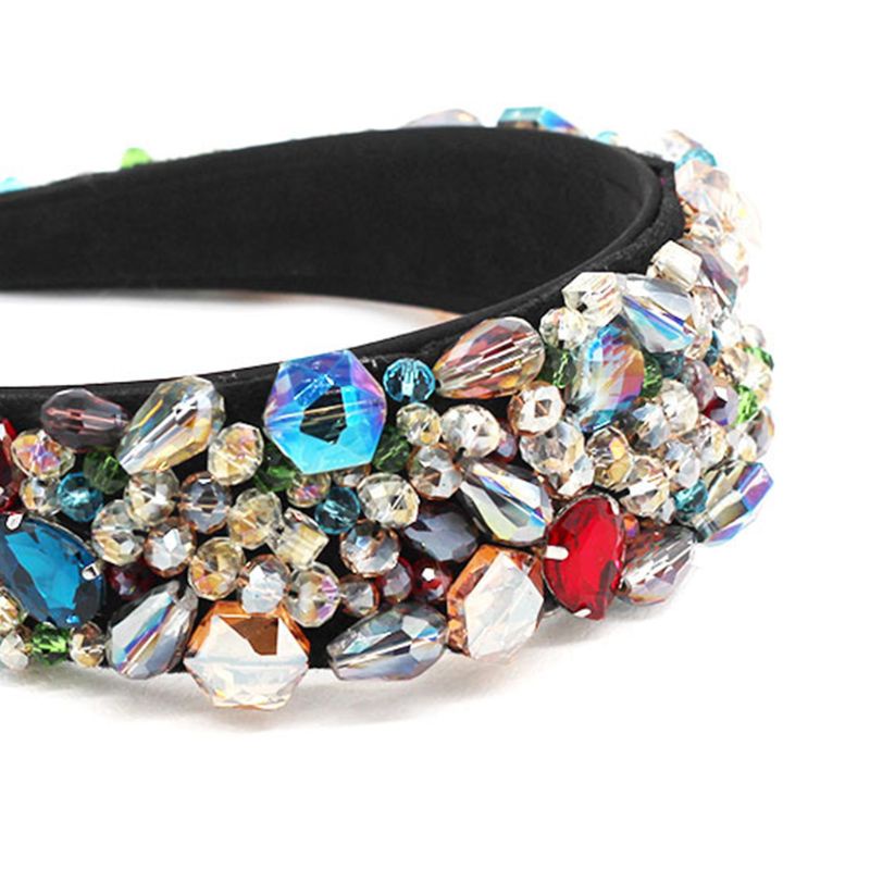 Băng Đô Co Giãn Đính Đá Nhiều Màu Sắc Phong Cách Baroque