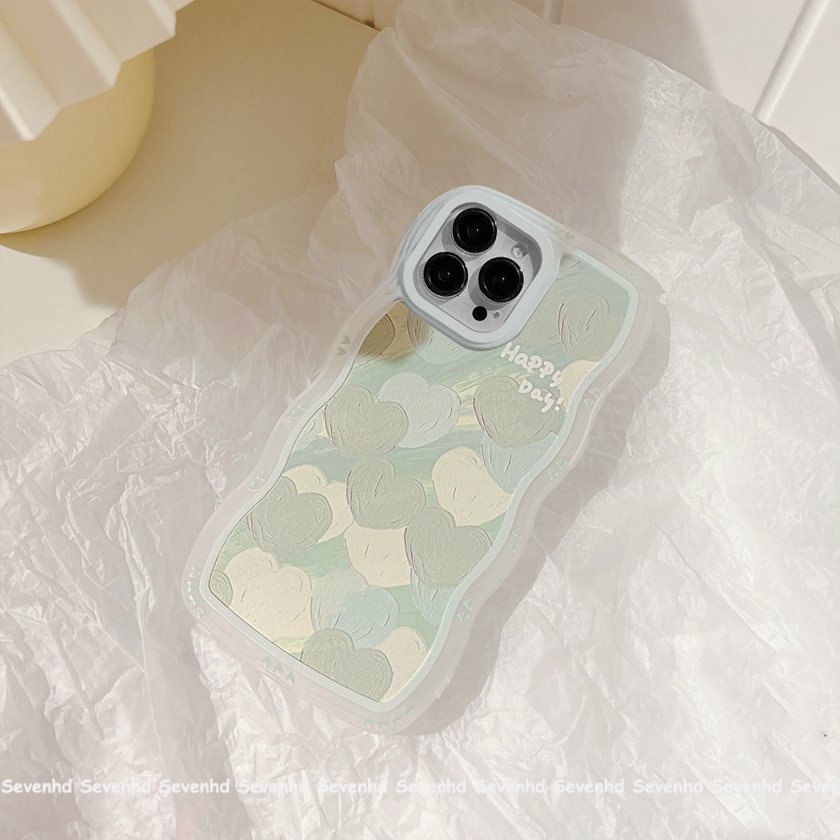 Ốp Điện Thoại Mềm Họa Tiết Tranh Sơn Dầu Hình Trái Tim Cho iPhone 14 13 12 11 Pro Max X XR Xs Max 8 7 6 6s Plus SE 2020