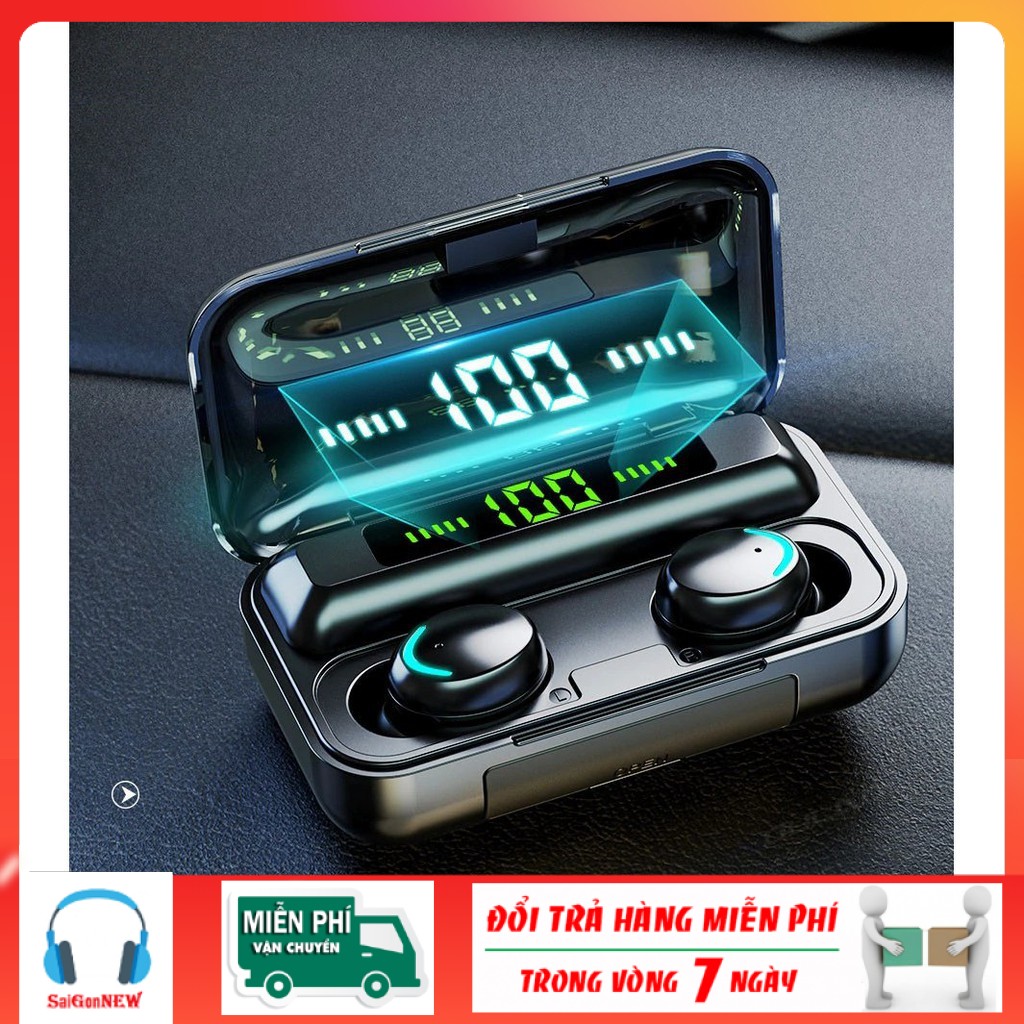 TAI NGHE AMOI F9 PRO BLUETOOTH 5.1 Phiên Bản 2021 - Cảm ứng chạm, tháo ngắt ngừng nhạc