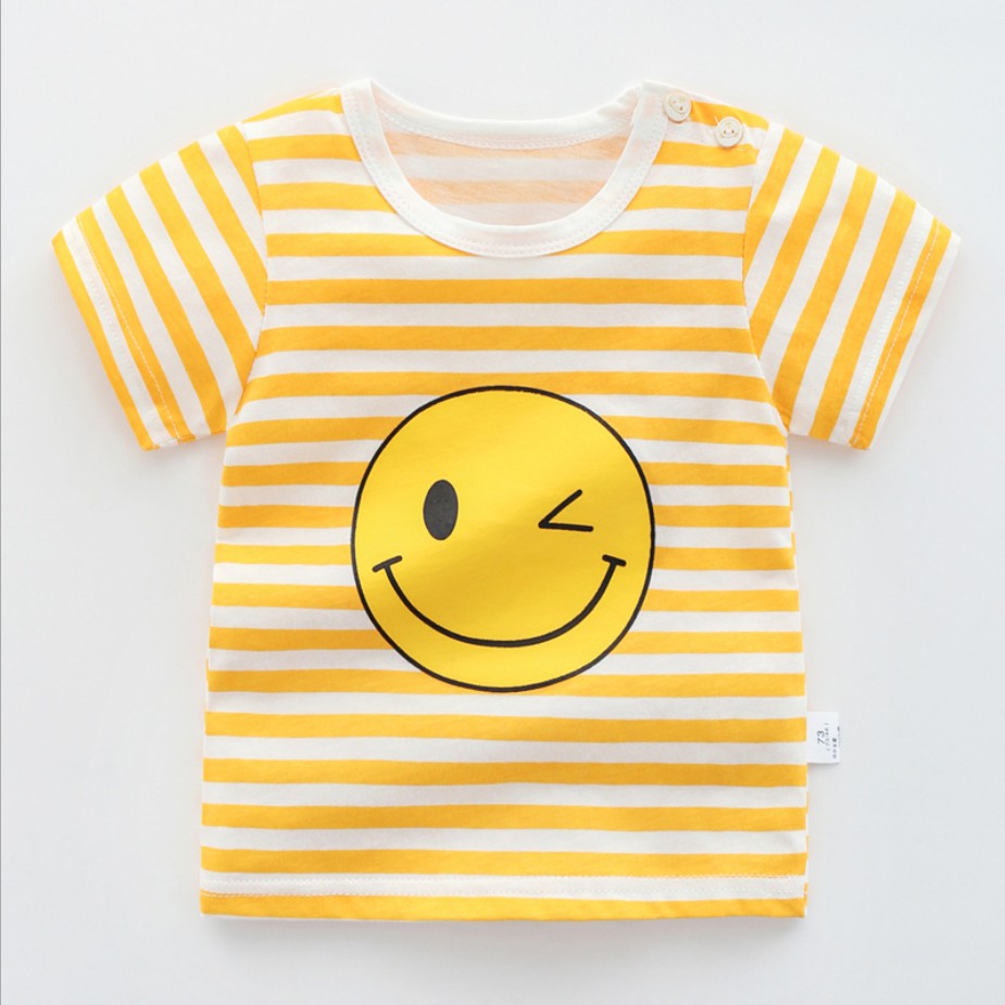 Áo Thun Tay Ngắn Chất Liệu Cotton Họa Tiết Hoạt Hình Thời Trang Mùa Hè Cho Bé Từ 1-5 Tuổi 2021