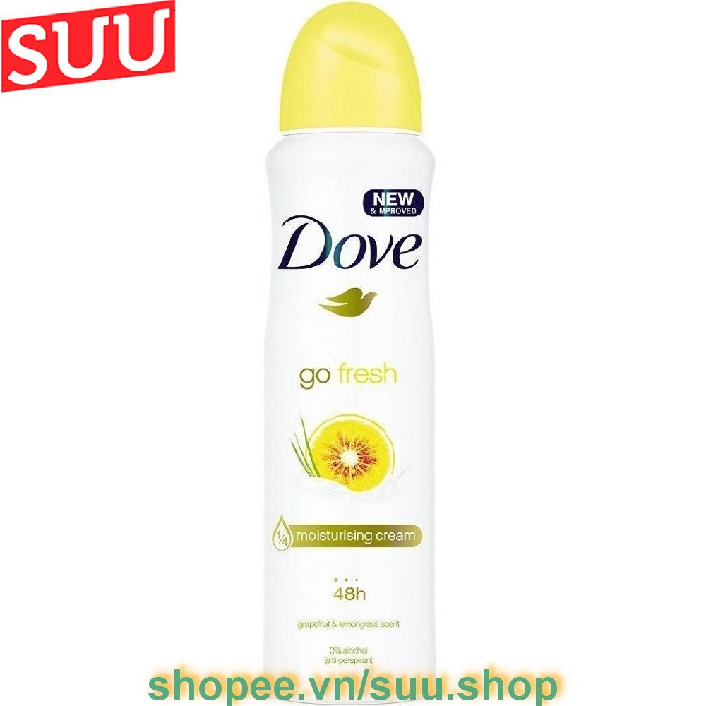 Xịt Khử Mùi Nữ 150Ml Dove Go Fresh Chanh, suu.shop Cam Kết 100% Chính Hãng.