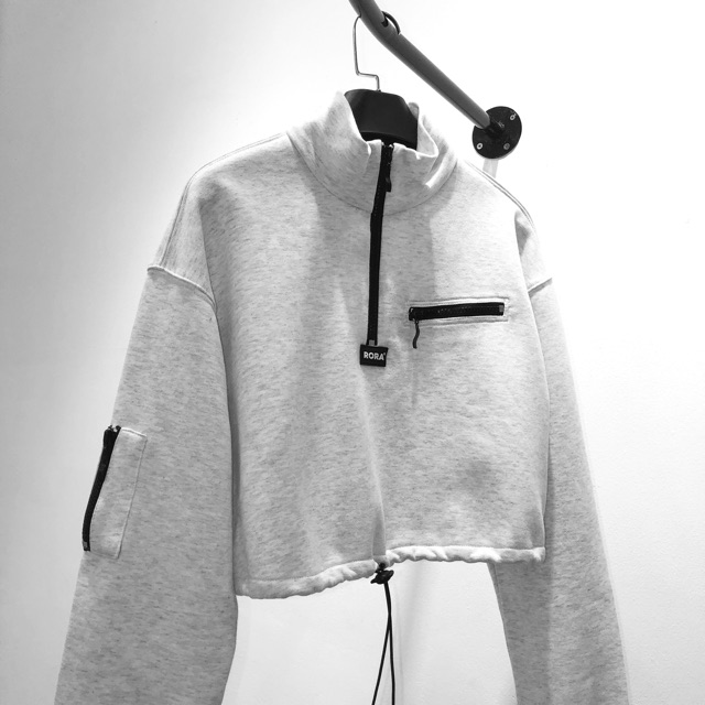 Áo Zip Crop Sweater
