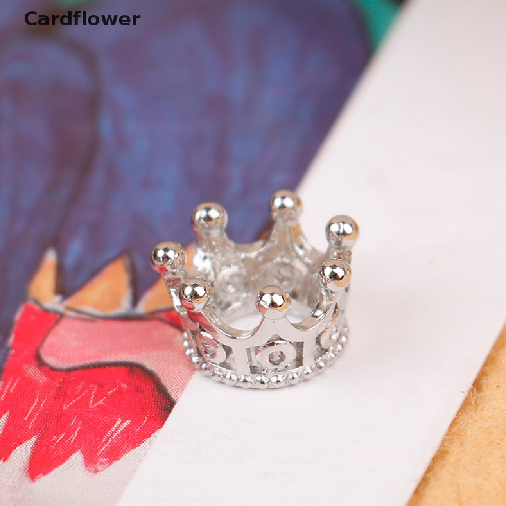 Set 2 vương miện kim loại mini xinh xắn tỉ lệ 1:12 mới cho nhà búp bê