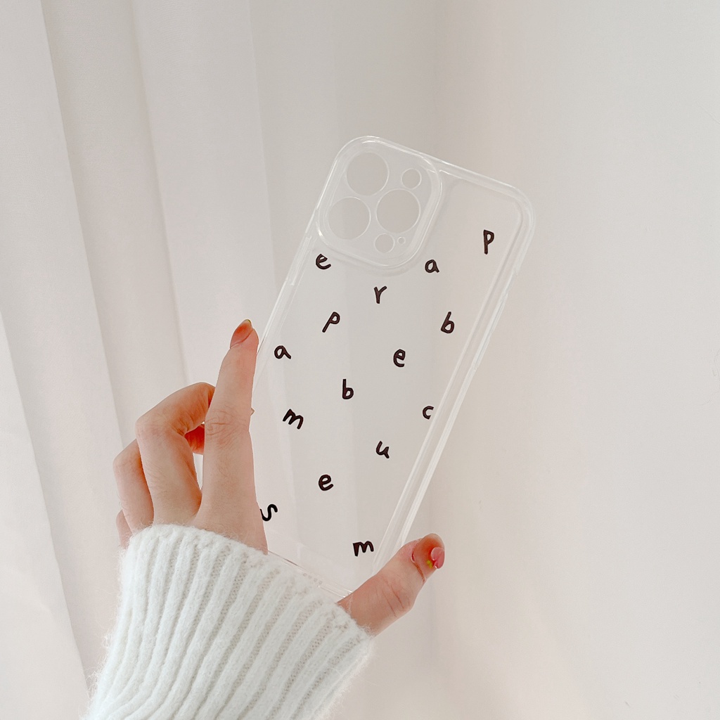 Ốp Điện Thoại TPU Trong Suốt In Chữ Tiếng Anh Đơn Giản Chống Trầy / Rơi / Bụi Bẩn Cho iPhone 11 14 13 12 Pro Max XR 7 8 Plus