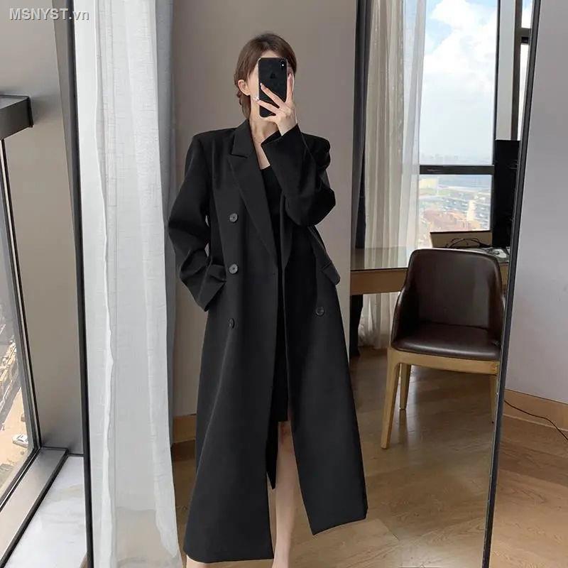 Áo khoác gió dáng dài màu đen thời trang mùa thu chất lượng cao 2021
 | BigBuy360 - bigbuy360.vn