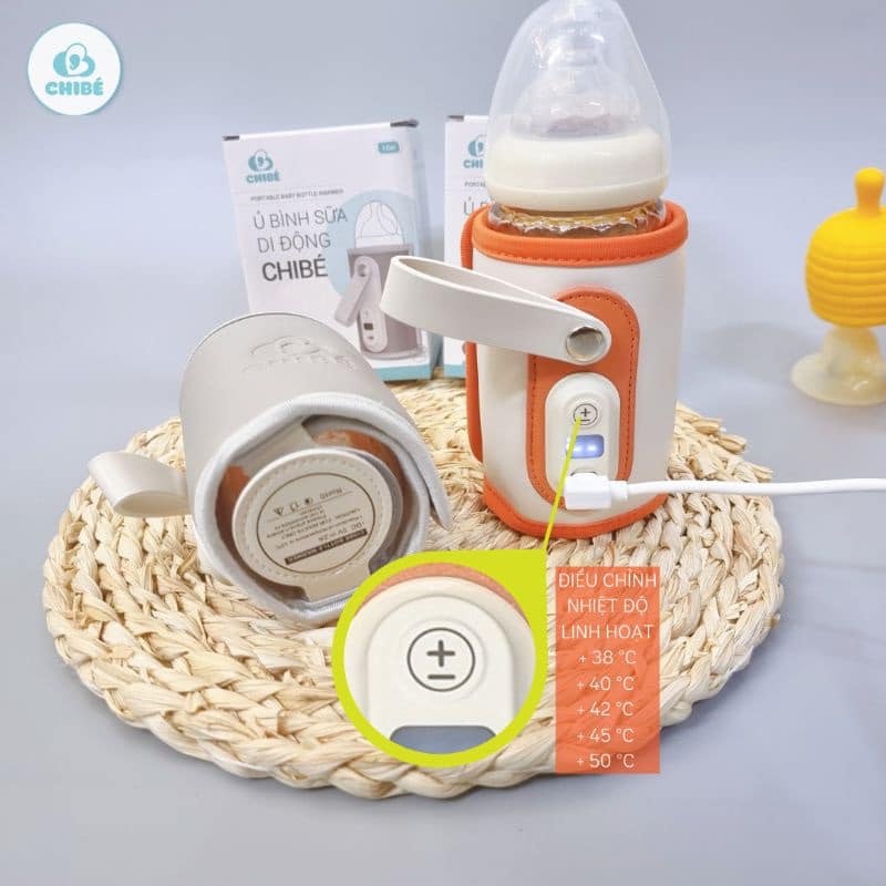 Bình ủ sữa di động cho bé CHIBE điều chỉnh 5 cấp độ nhiệt, chính hãng, bảo hành 12 tháng