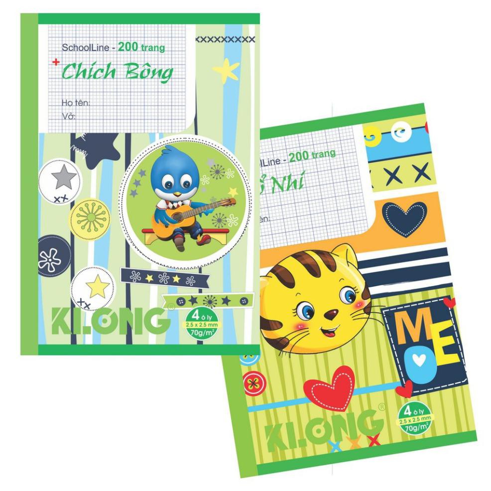 Vở ô ly Klong Chích Bông - 200 trang; MS 043