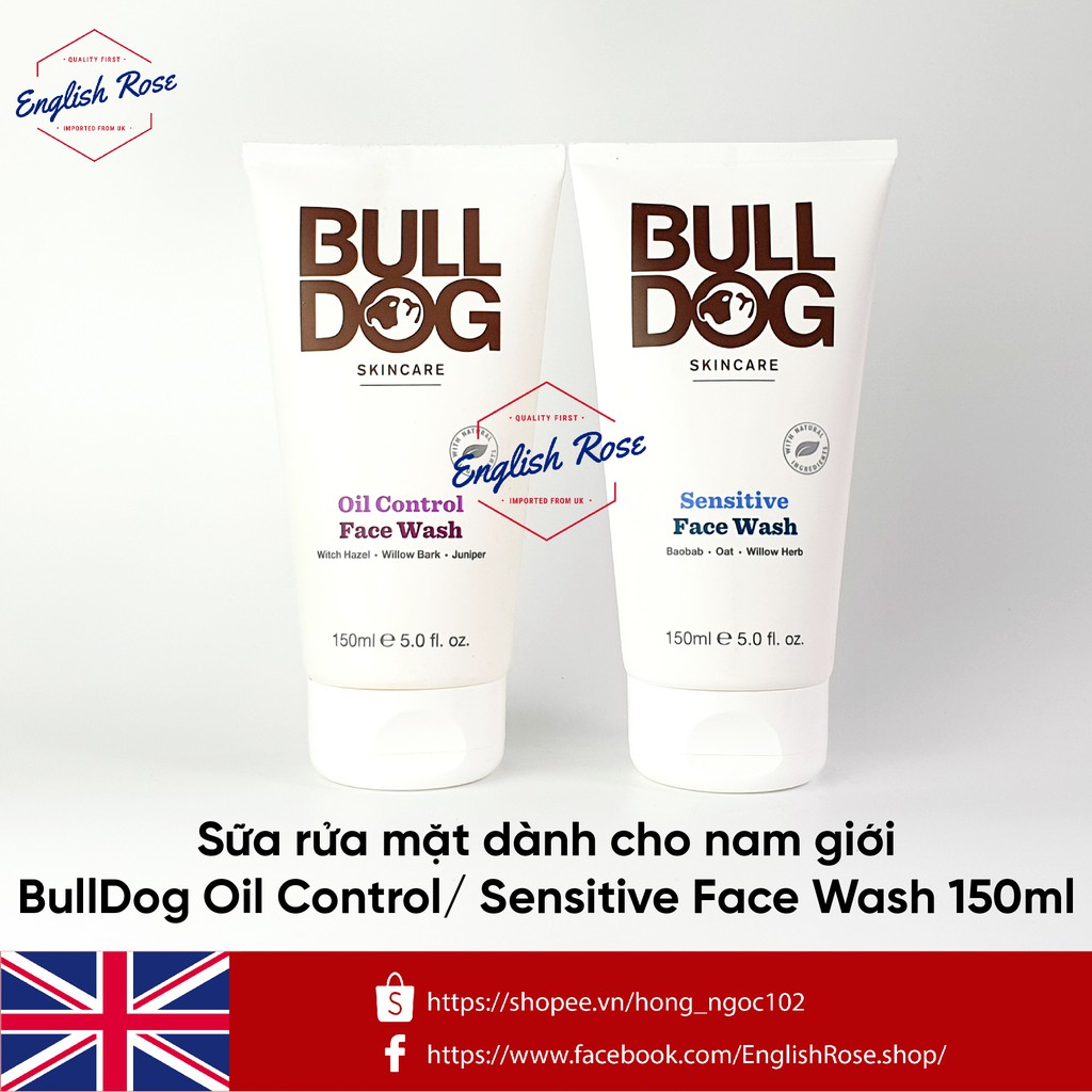 Sữa rửa mặt cho nam da dầu Bulldog Oil Control Face Wash 150ml