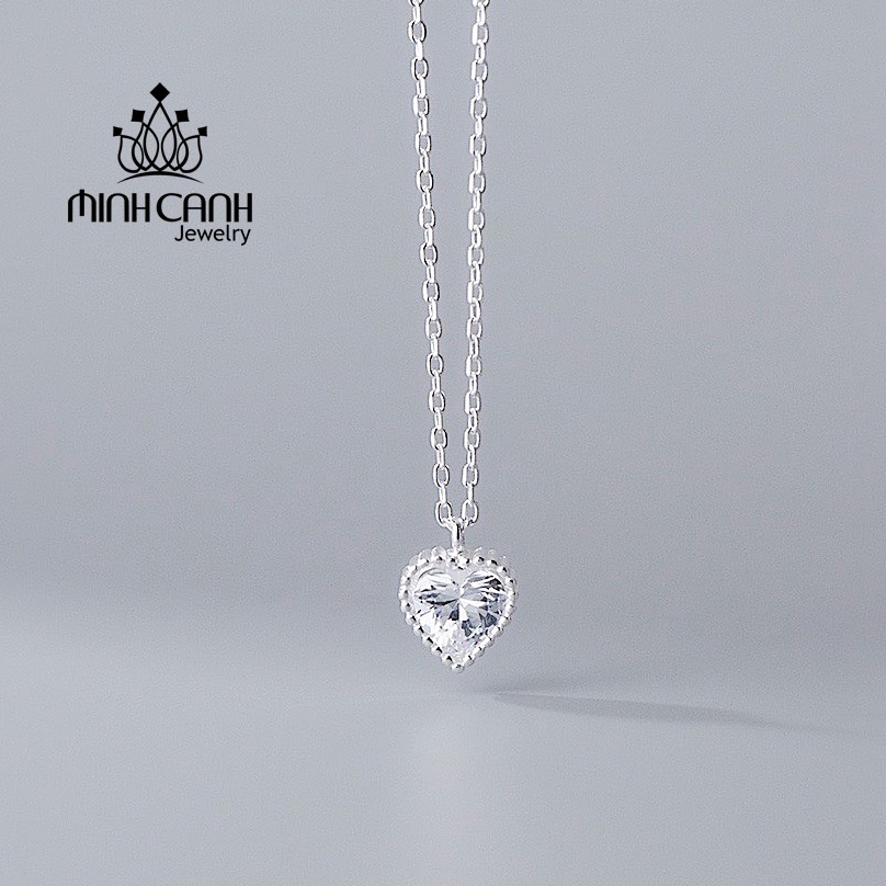 Dây chuyền Bạc Tim Đá Trắng Nhỏ Minh Canh Jewelry